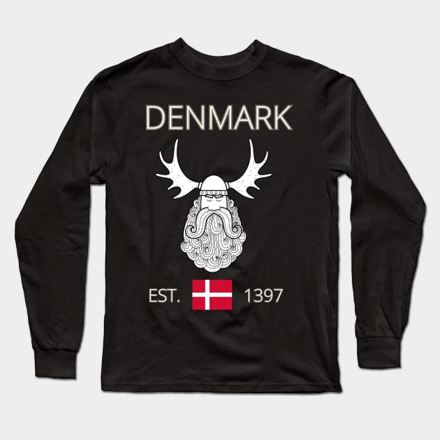 Denmark - Danish Viking Long Sleeve T-Shirt by DW Arts Design